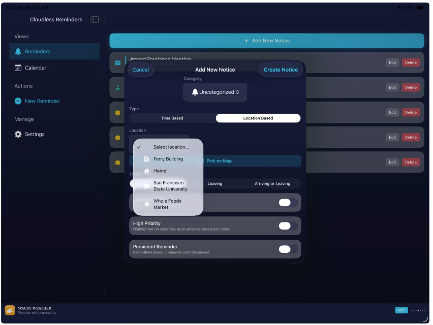 Cloudless Reminders screenshot
